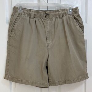 2 for $25 - MEN’s Chino Shorts, Khakis, 100% Cotton in Tan w Elastic Waist, M